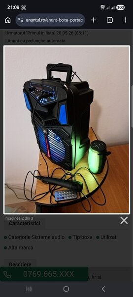 Boxa portabila bluetooth